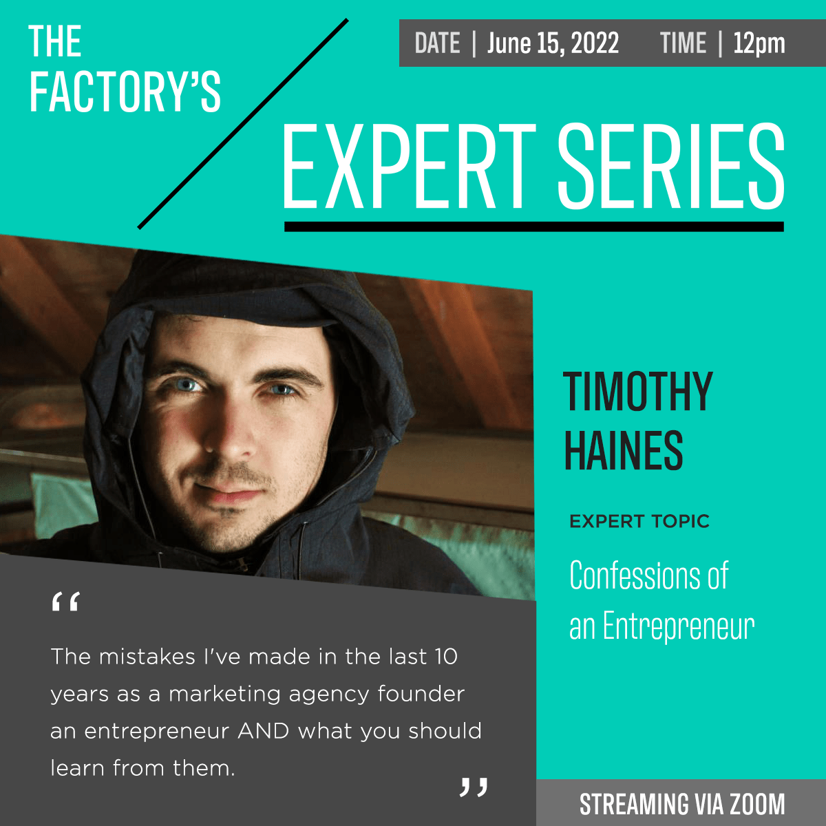 Expert Series graphic for Timothy Haines