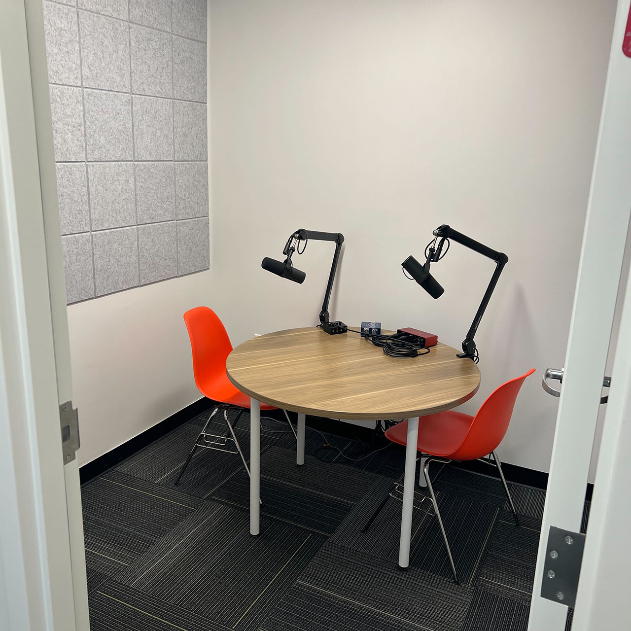 Our podcast room with some sound dampening